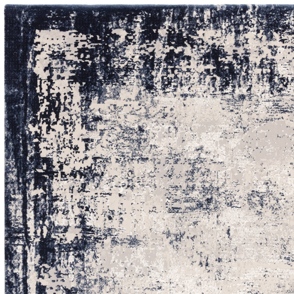 Kuza Border Navy Rug