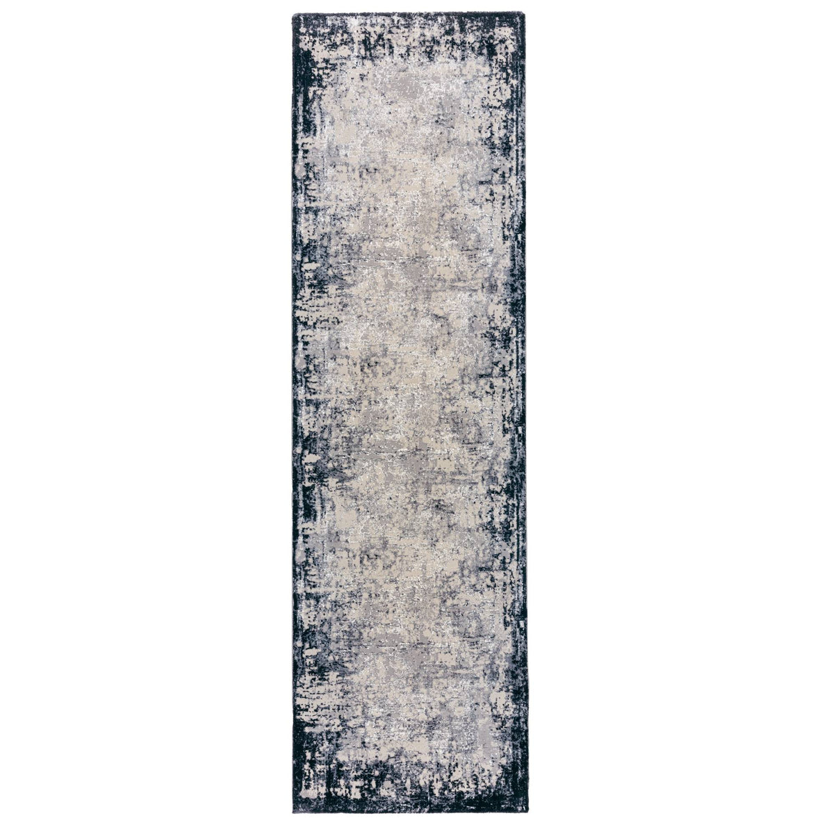 Kuza Border Navy Rug