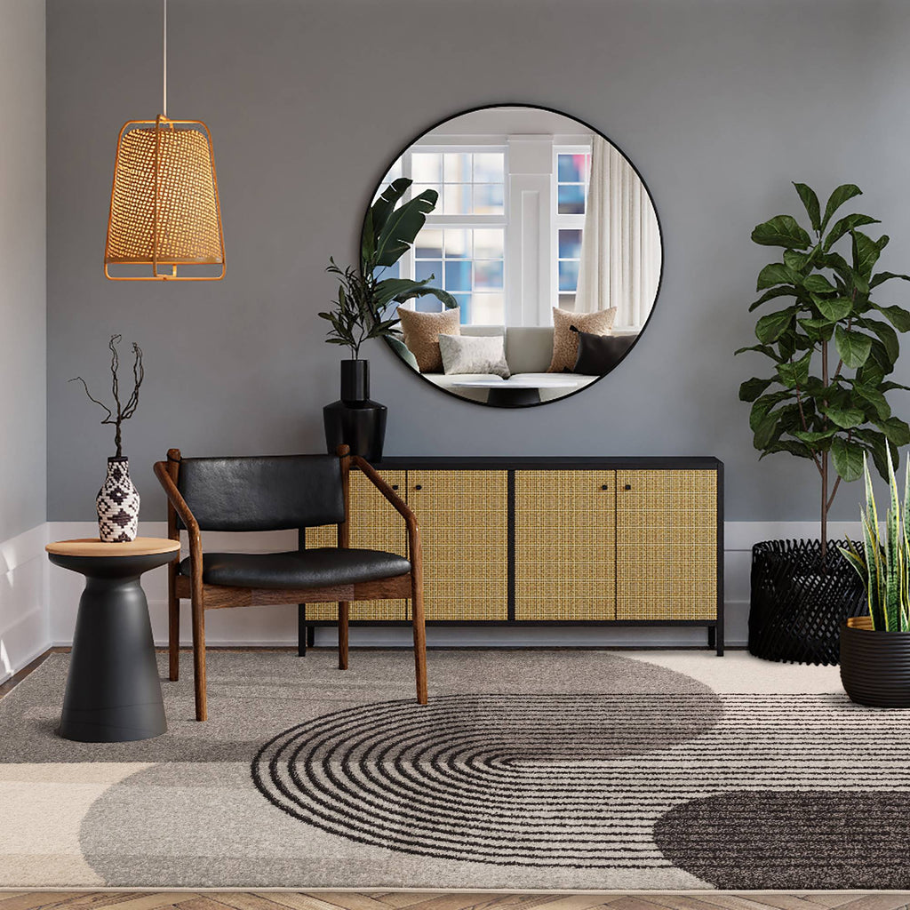 Muse Grey Retro Rug MU14