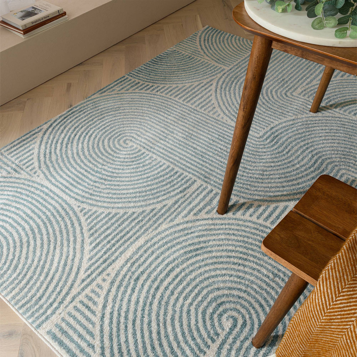 Muse Blue Swirl Rug MU02