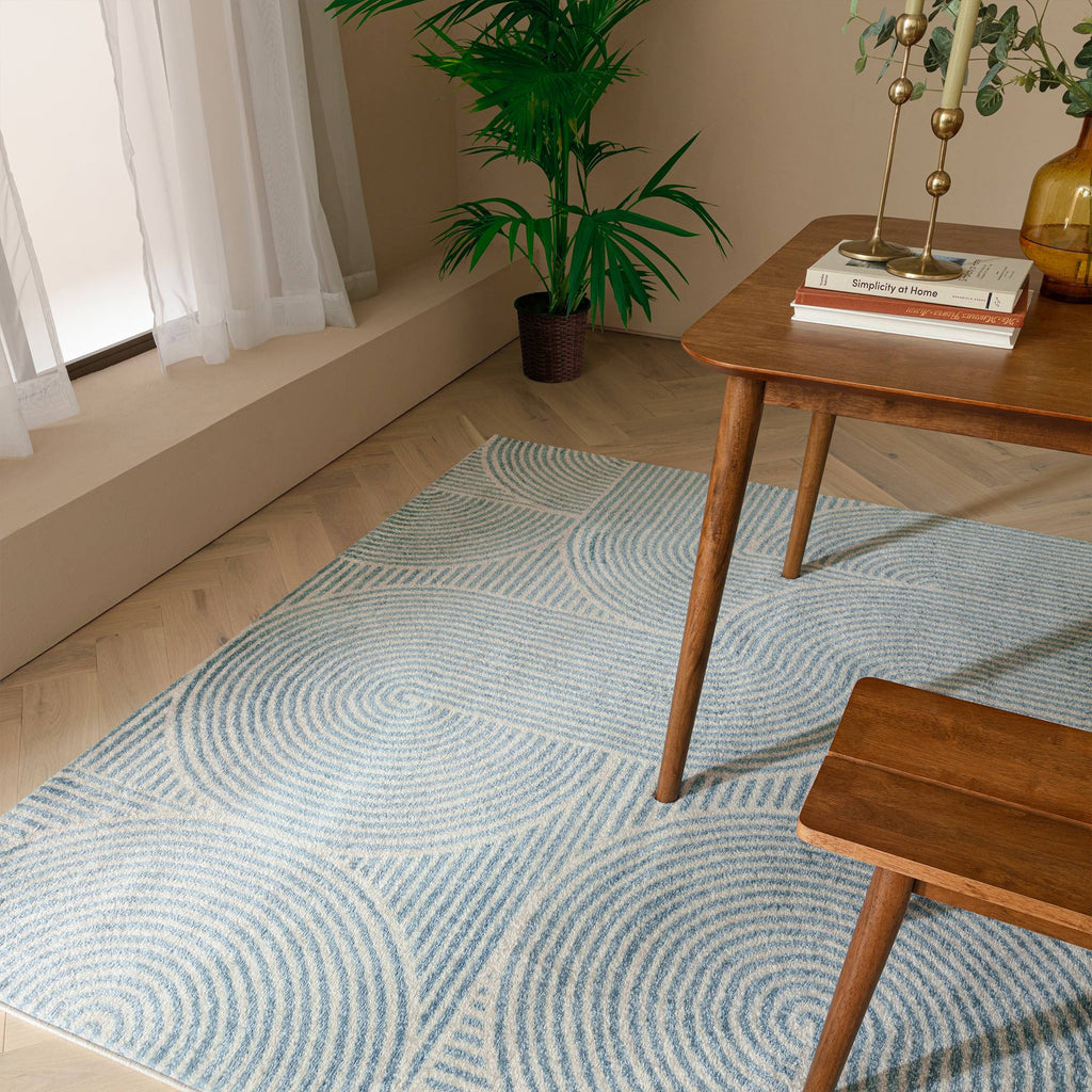 Muse Blue Swirl Rug MU02