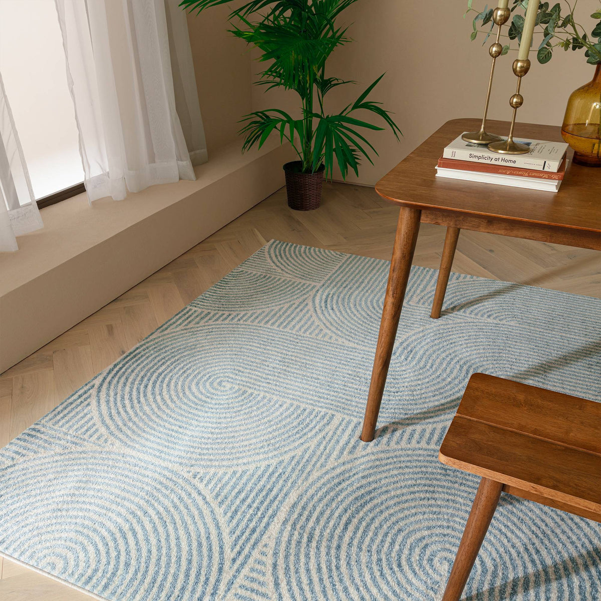 Muse Blue Swirl Rug MU02