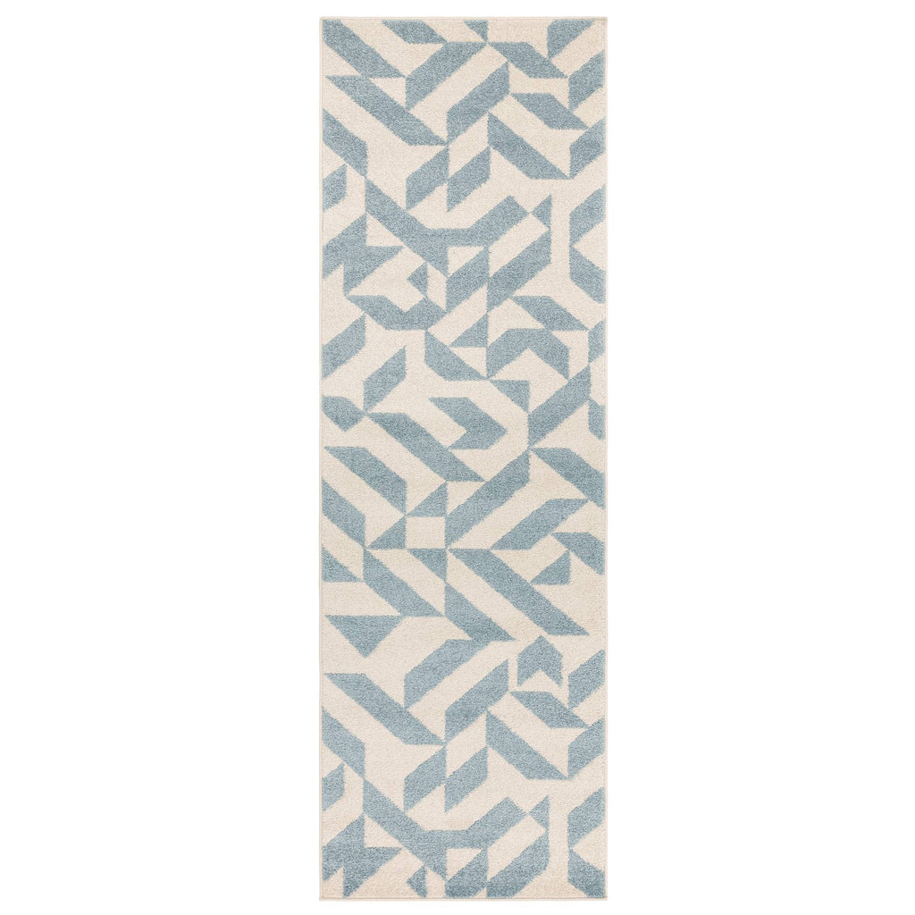 Muse Blue Shapes Rug MU03
