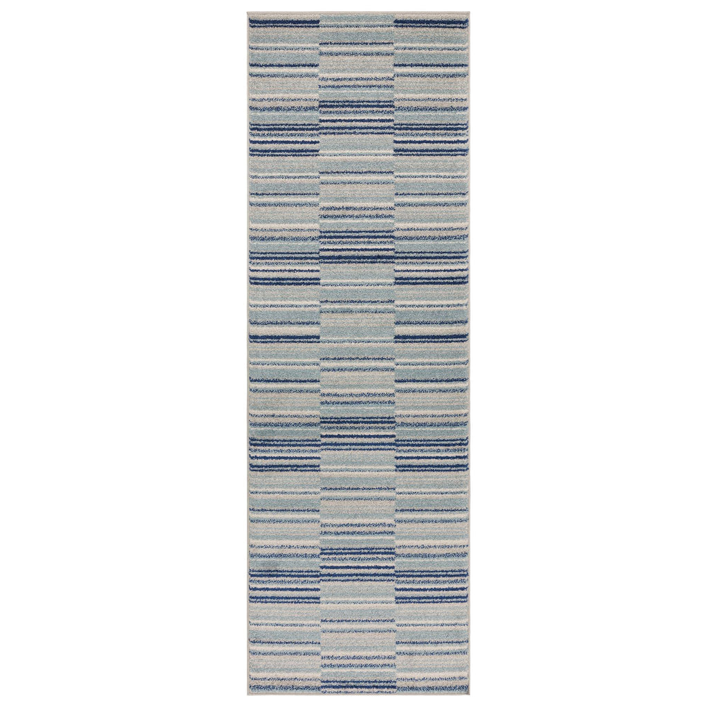 Muse Blue Stripe Rug MU05