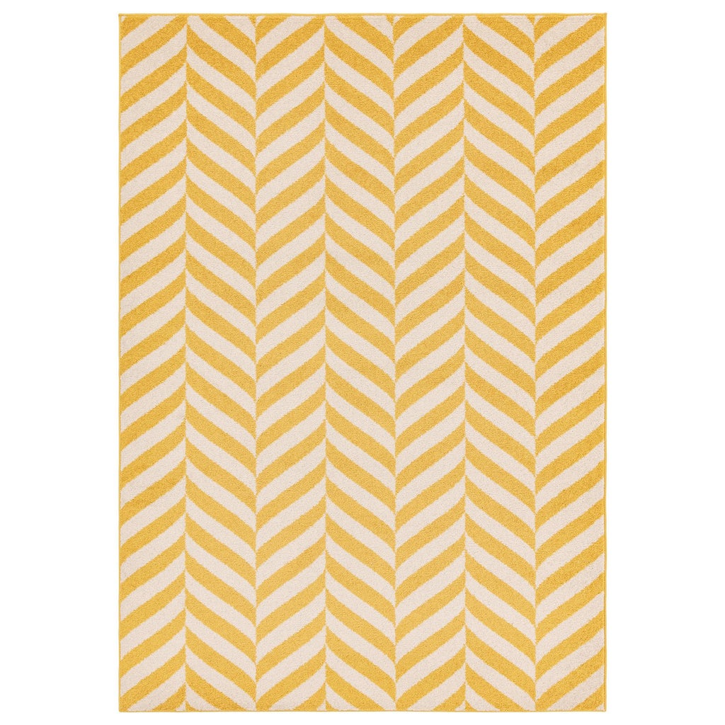 Muse Yellow Chevron Rug MU08