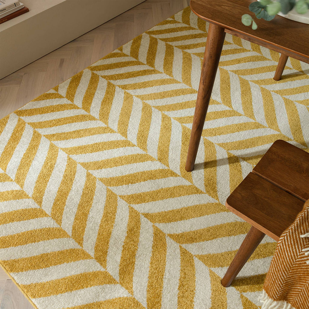 Muse Yellow Chevron Rug MU08