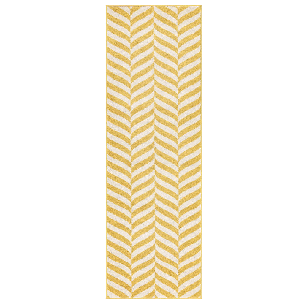 Muse Yellow Chevron Rug MU08