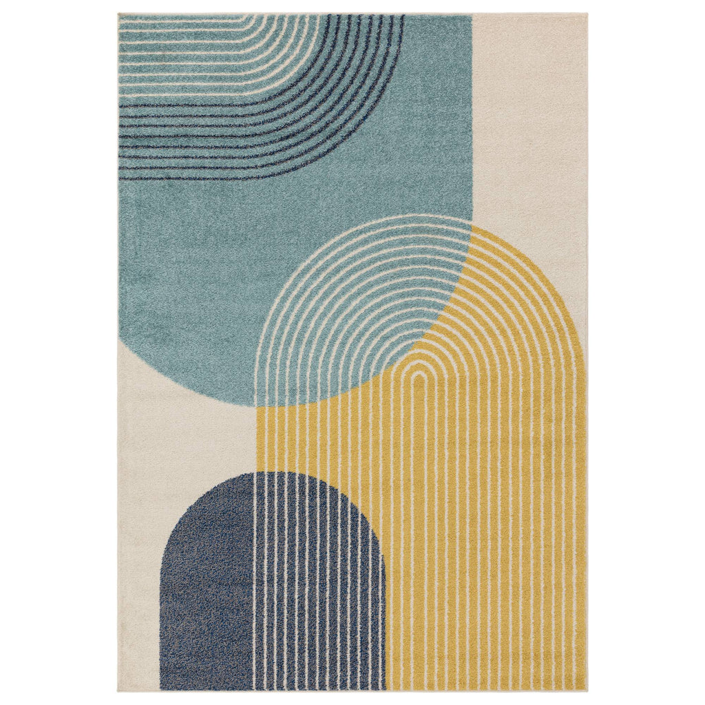 Muse Blue Retro Rug MU15