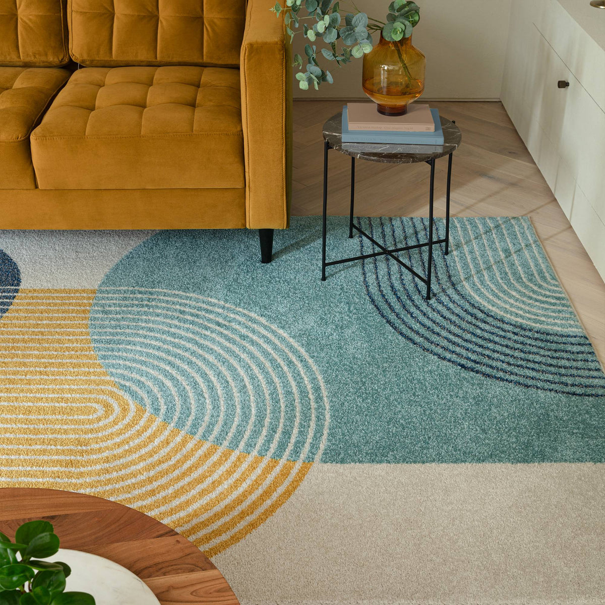 Muse Blue Retro Rug MU15