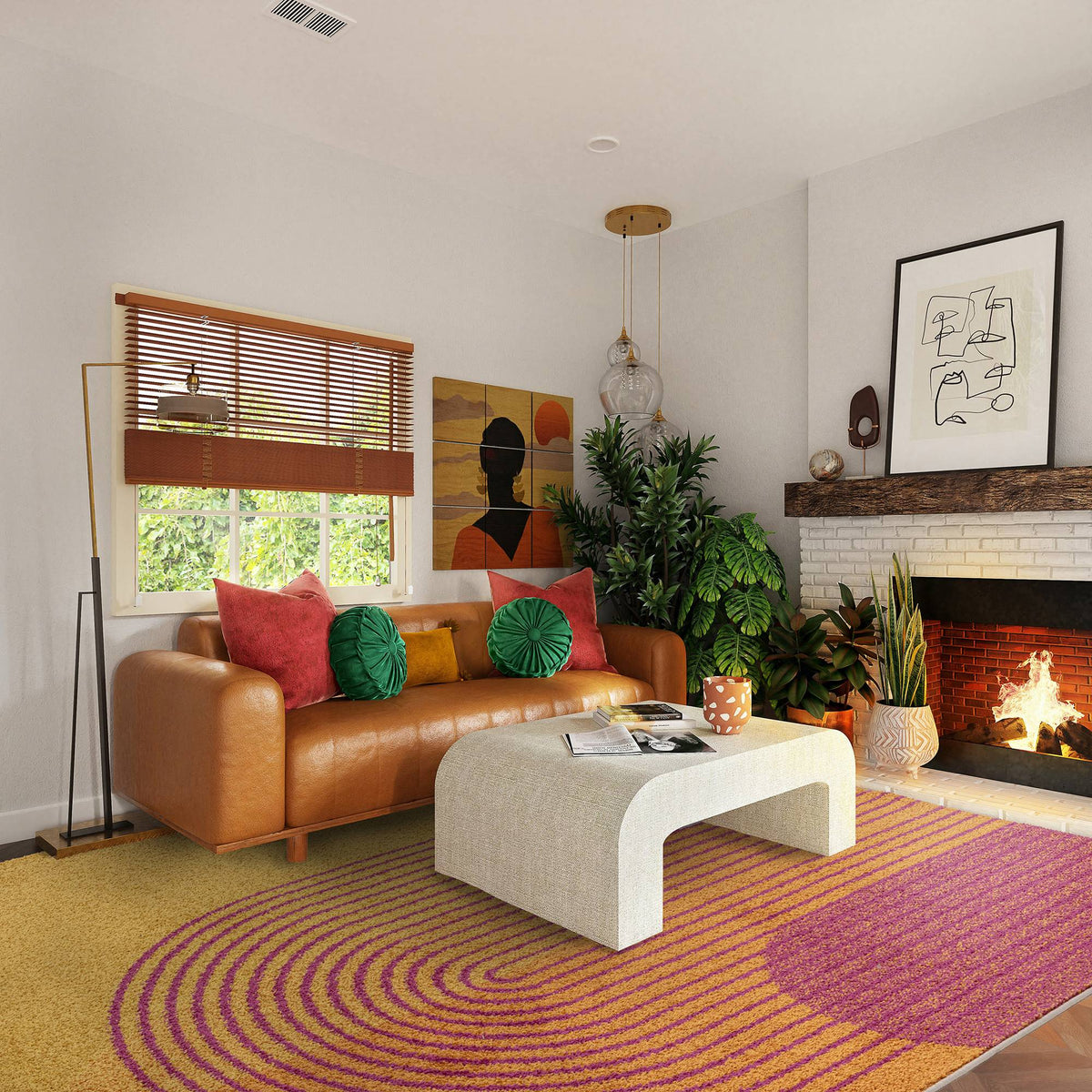 Muse Orange Retro Rug MU13
