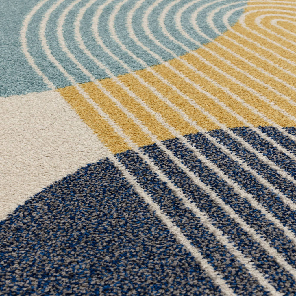 Muse Blue Retro Rug MU15